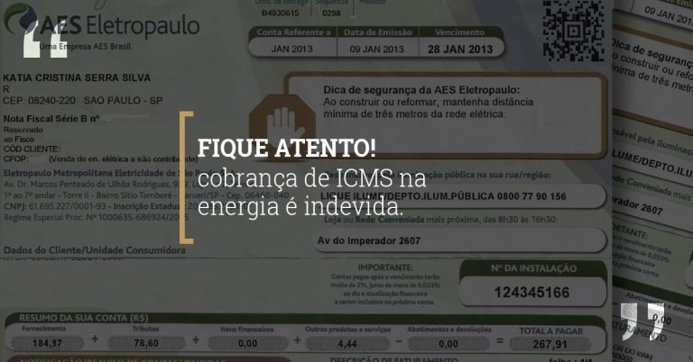 icms cobrança indevida na energia eletrica