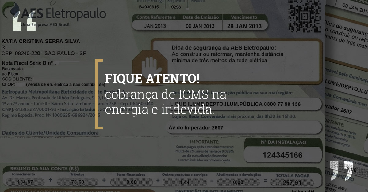 icms cobrança indevida na energia eletrica